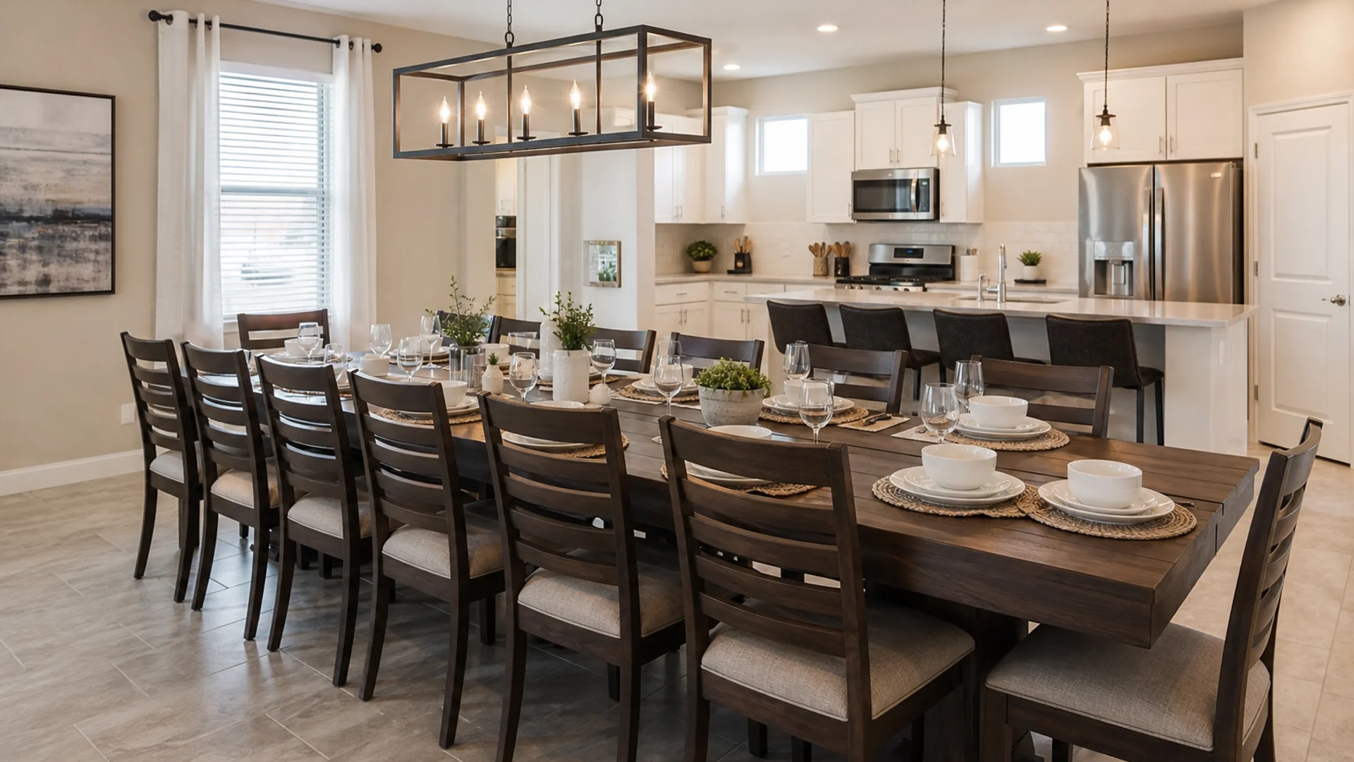 Davenport vacation rental dining room furnished for large Airbnb groups.