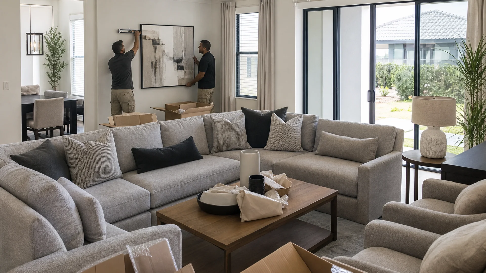 New construction Davenport Airbnb being furnished after closing.