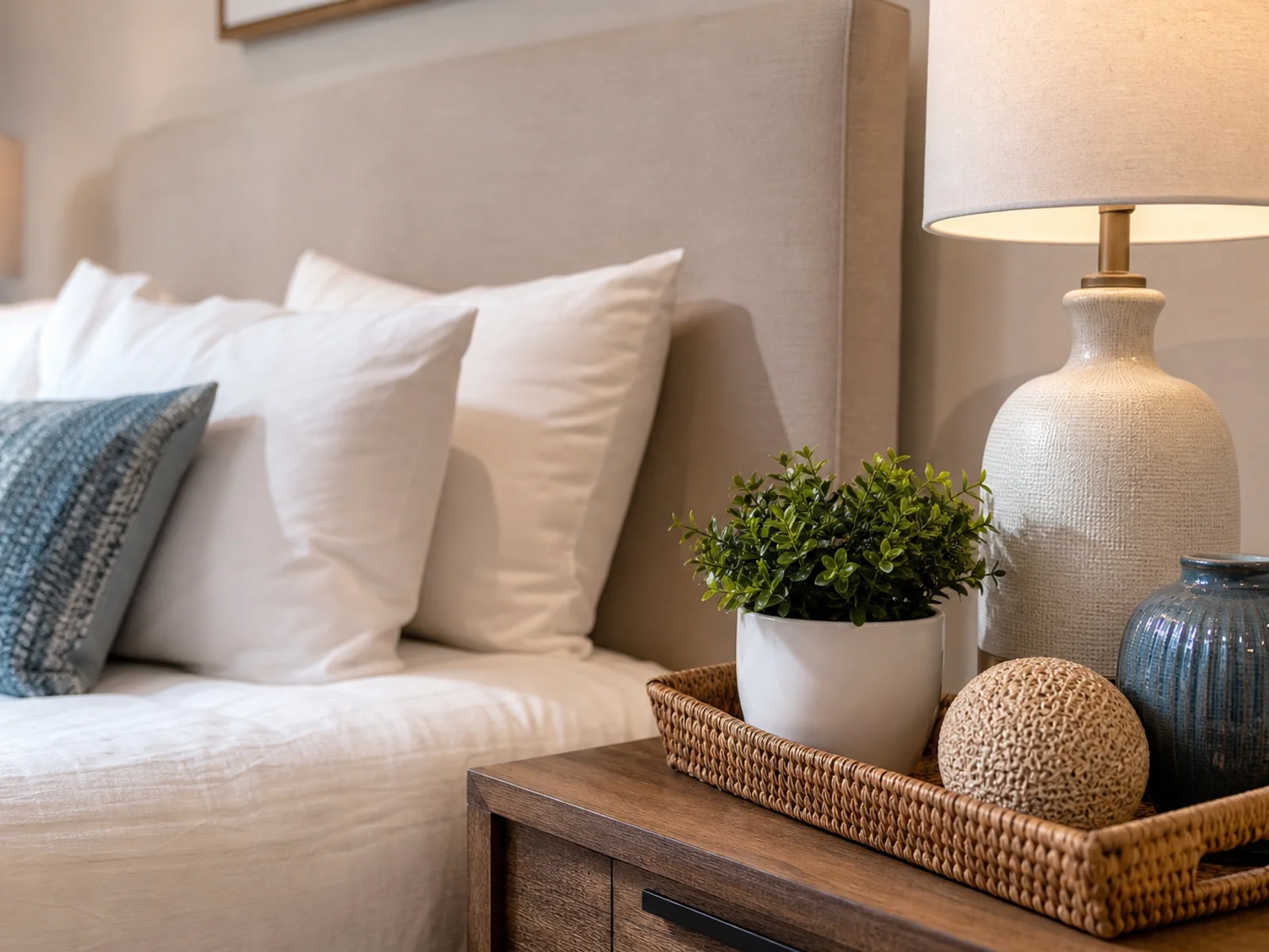 Detail of Kissimmee Airbnb furniture installation and guest-ready styling.