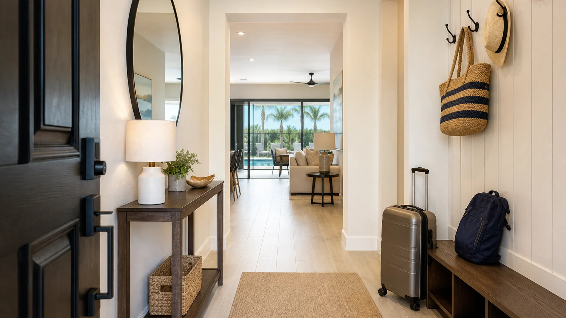 Orlando vacation rental entryway prepared for Airbnb guests.