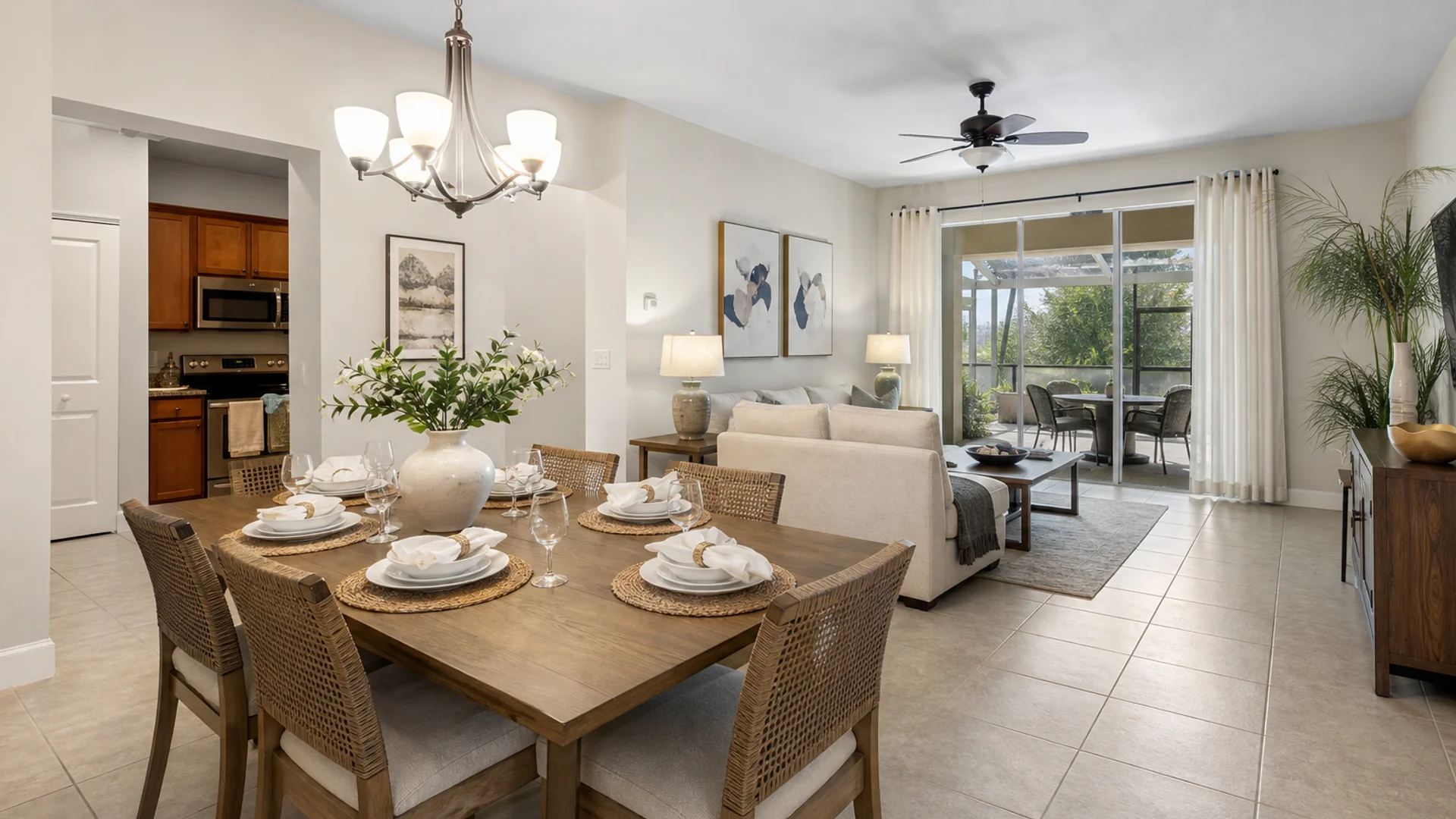 Orlando Airbnb interior staged for listing photos.