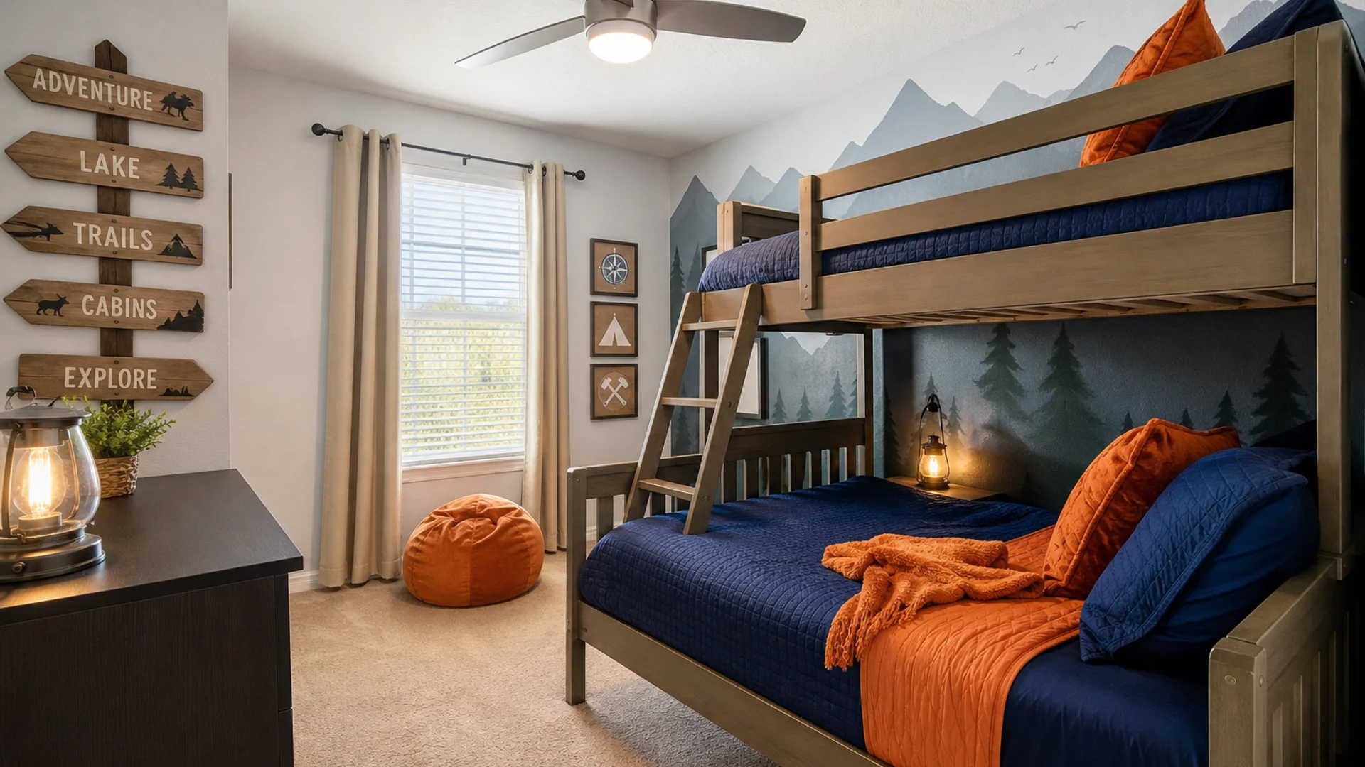 Themed kids bedroom for an Orlando Airbnb vacation rental.