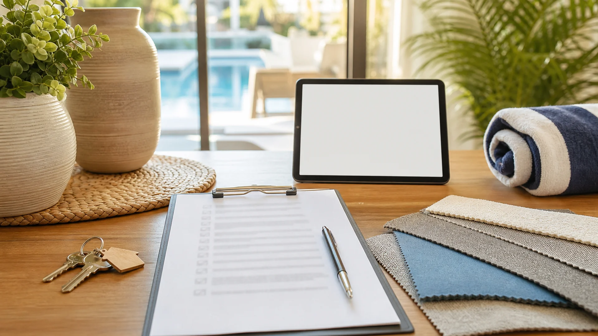 Central Florida vacation rental launch checklist with setup planning materials.