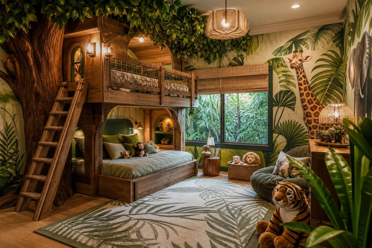 Jungle Theme — vacation rental theme room design