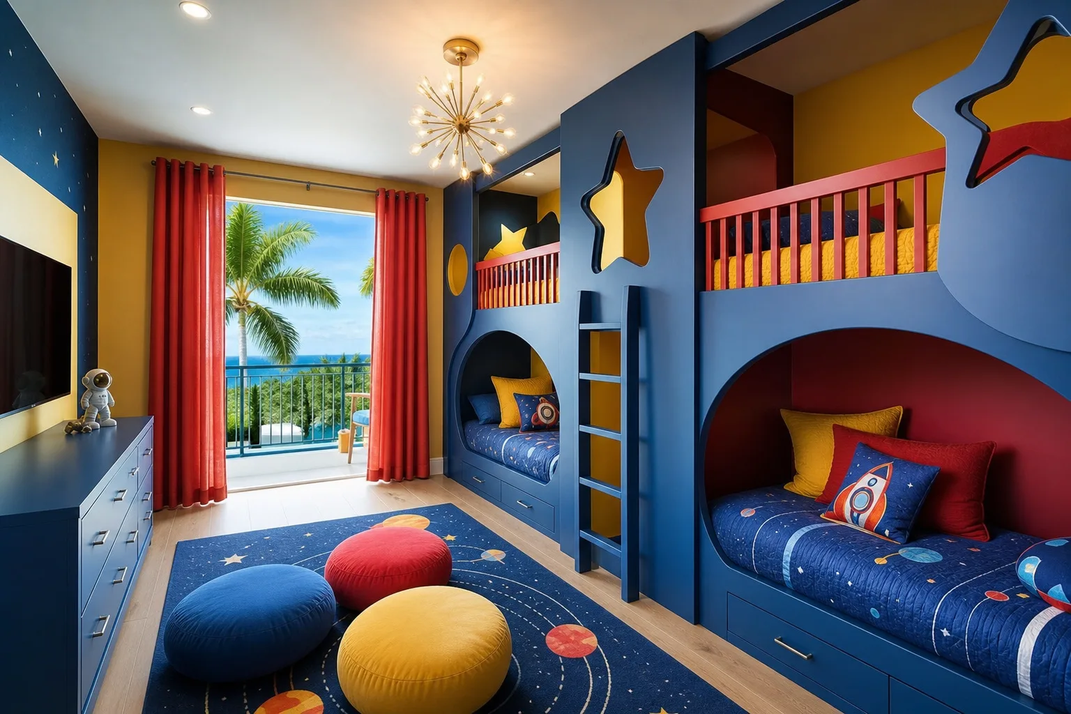 Superhero-Themed Bunk Room for a Vacation Rental (Build, Photograph, Survive Turnover)