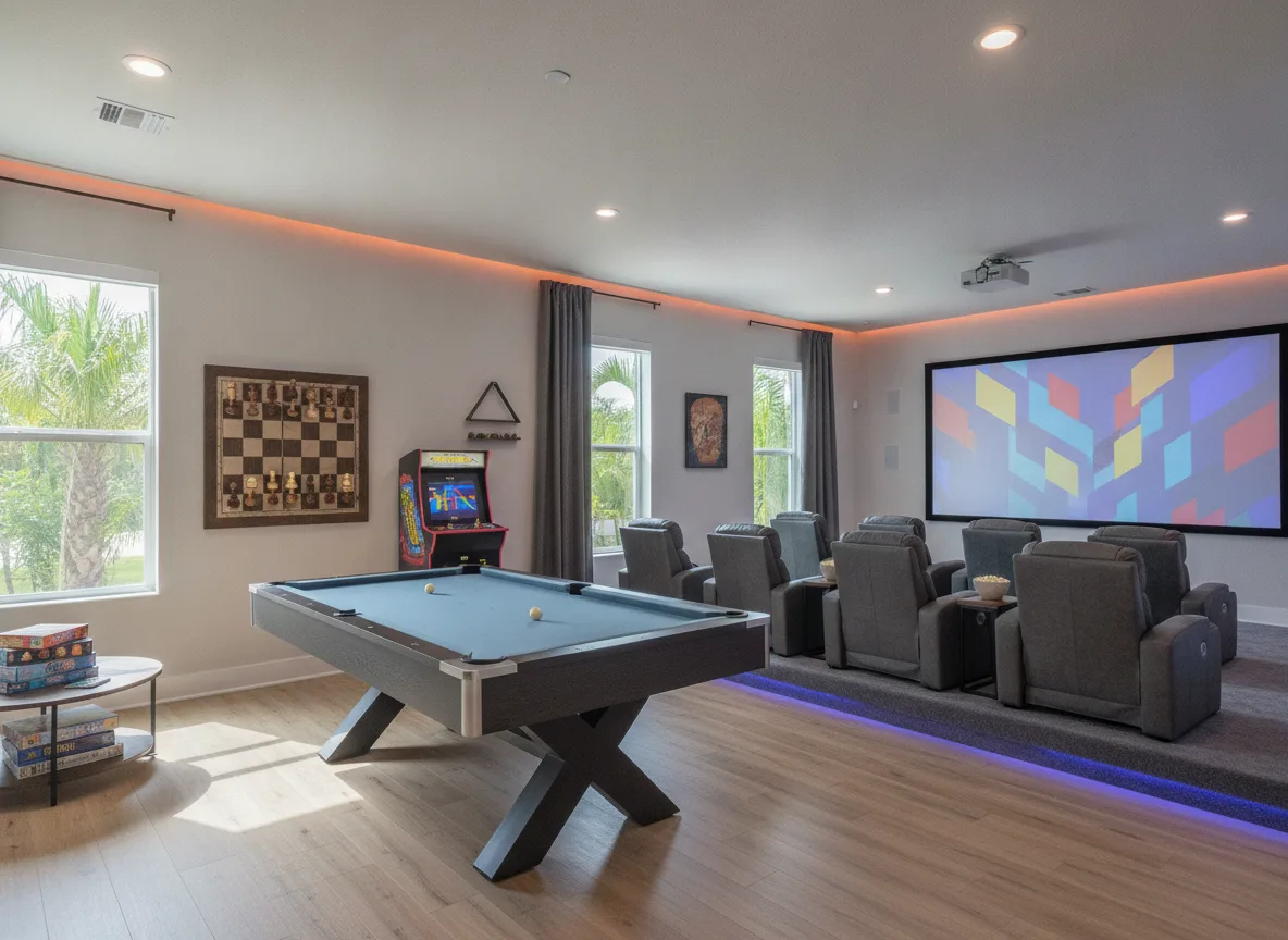 Orlando area vacation rental: Game and theater (step 3)