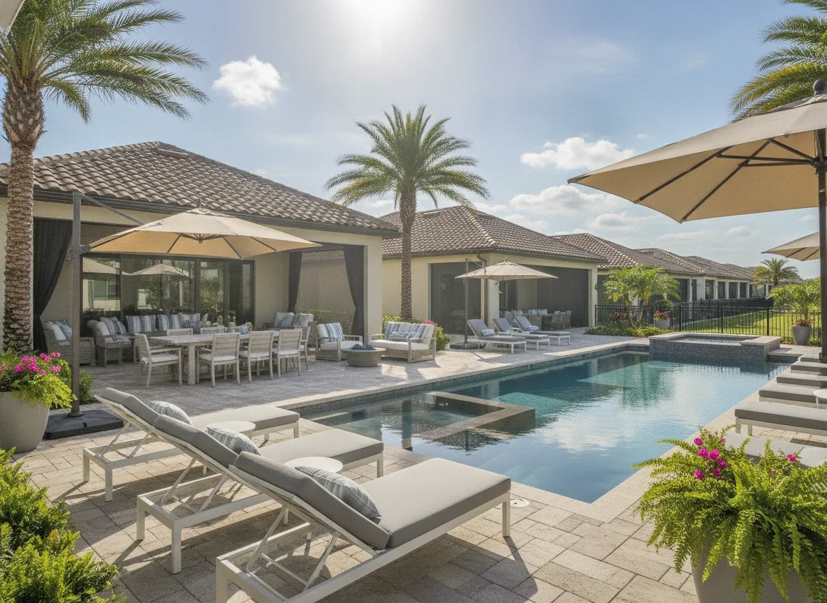 Outdoor and pool deck (step 4)