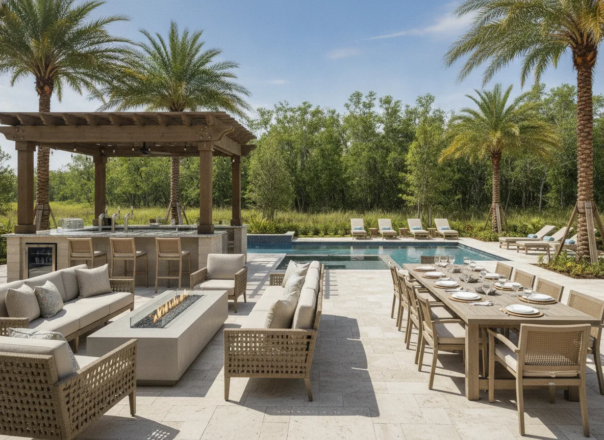 Outdoor and pool deck (step 4)