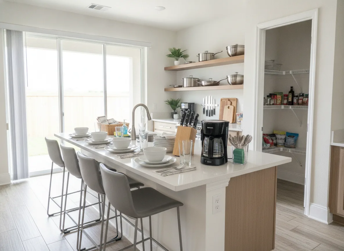 Orlando area vacation rental: Kitchen that works on night one (step 2)