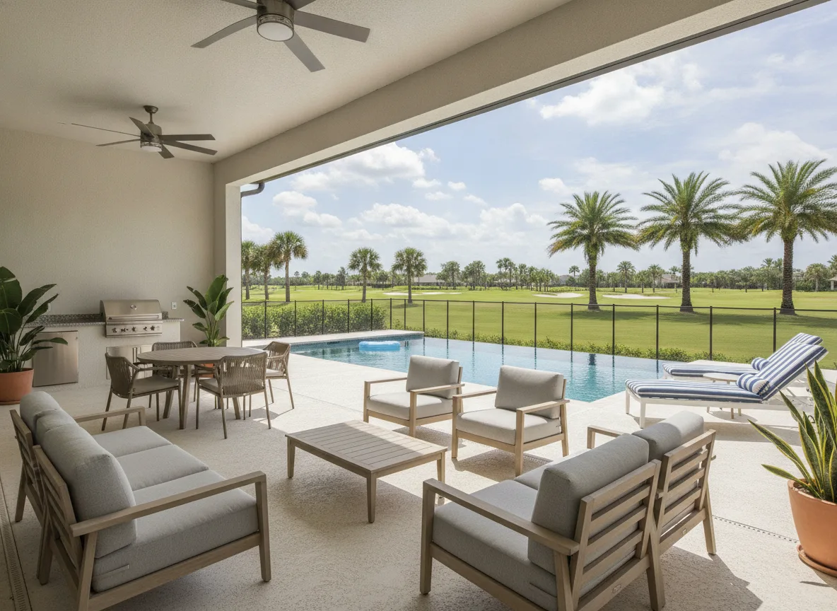 Outdoor and pool deck (step 4)