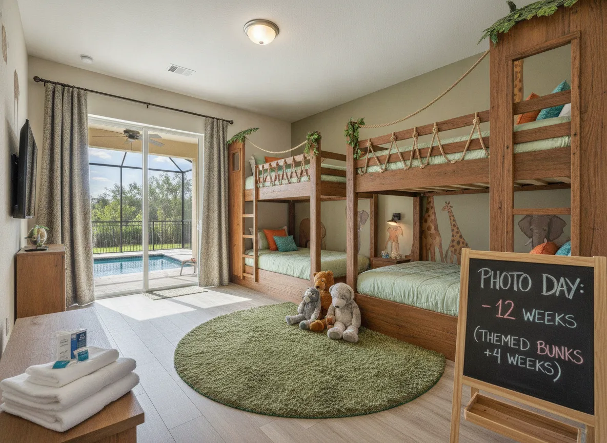 Orlando area vacation rental: Back-schedule from photo day (step 2)