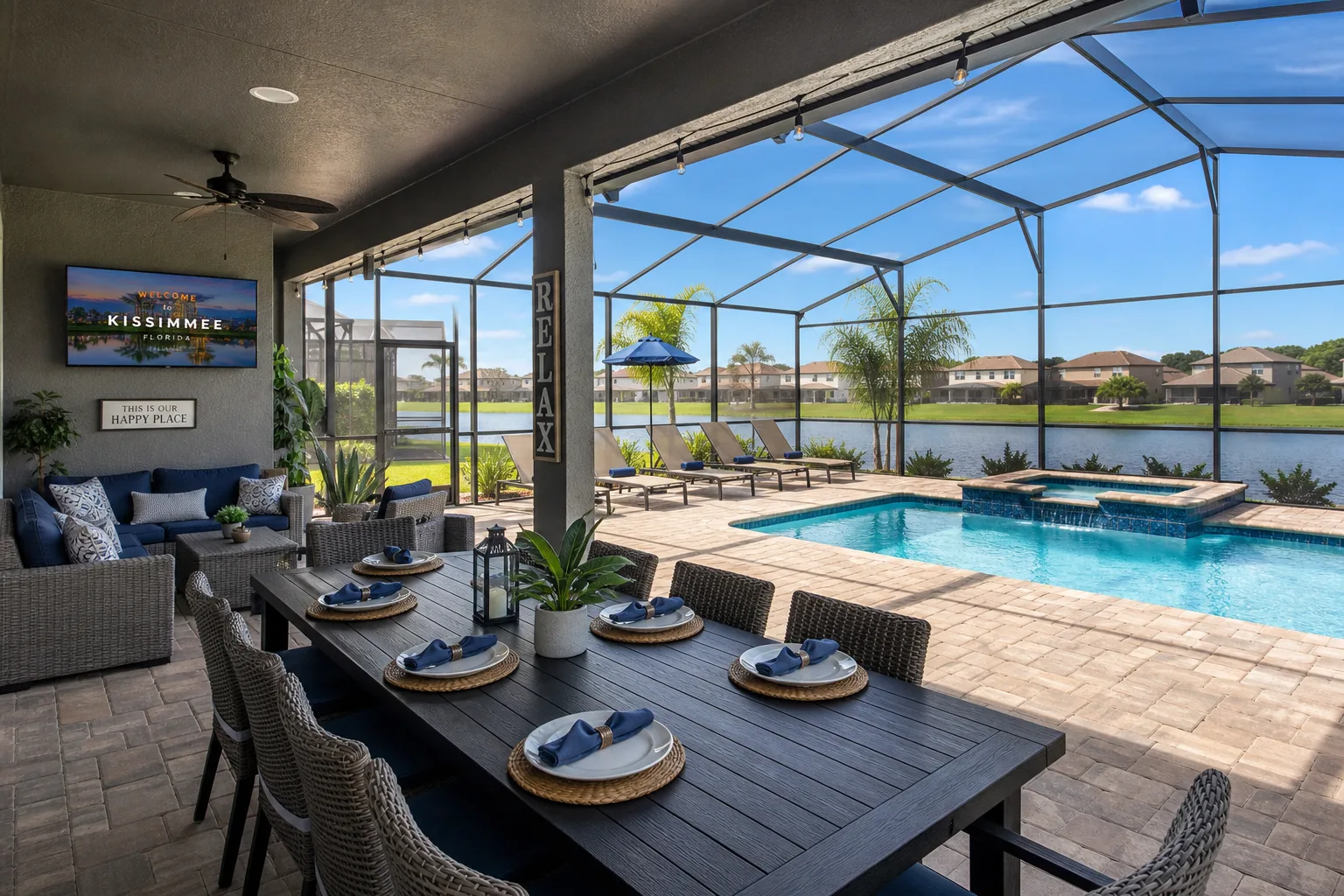 Orlando area vacation rental: Size dining, kitchen, and housewares to sleep count (step 4)
