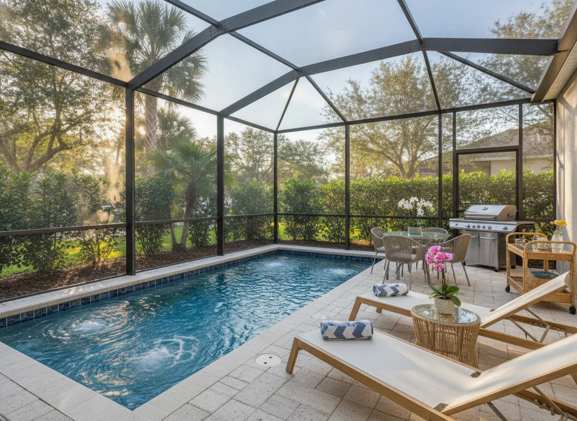 Outdoor and pool deck (step 4)