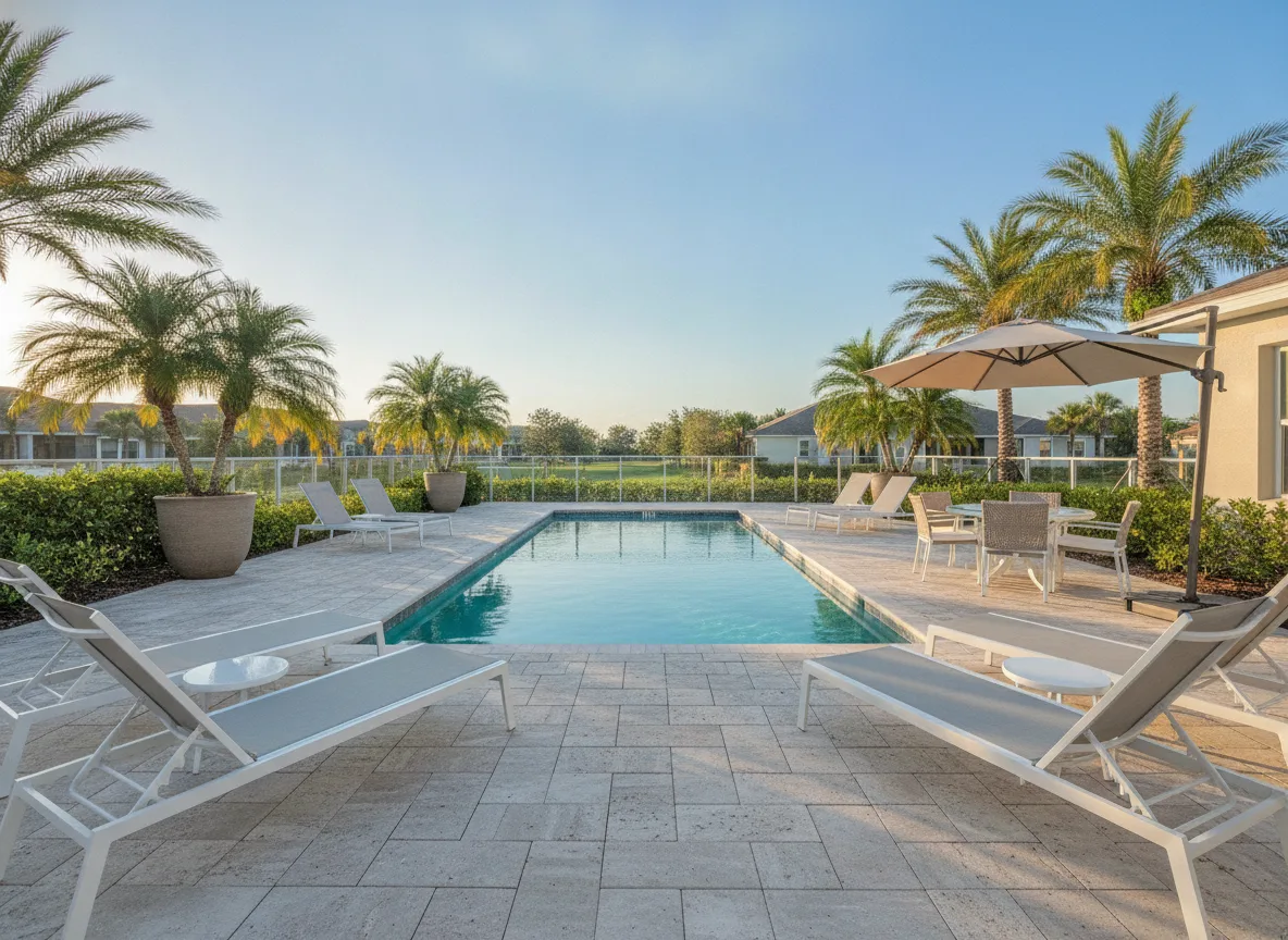 Outdoor and pool deck (step 4)