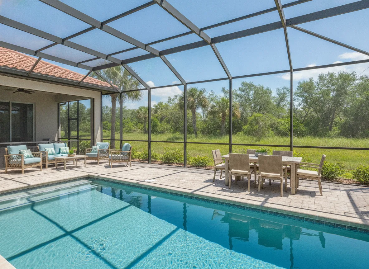 Outdoor and pool deck (step 4)