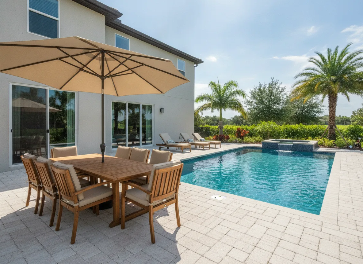 Outdoor and pool deck (step 4)