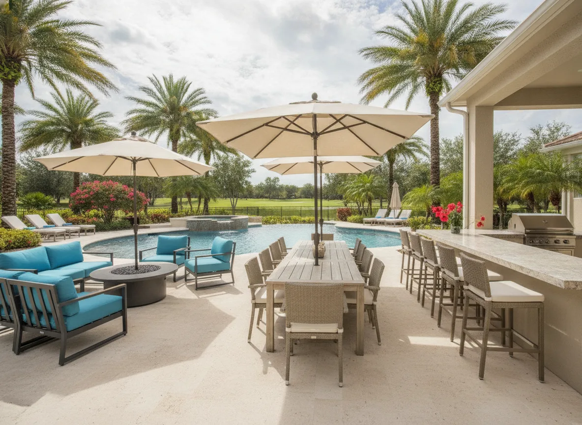 Outdoor and pool deck (step 4)