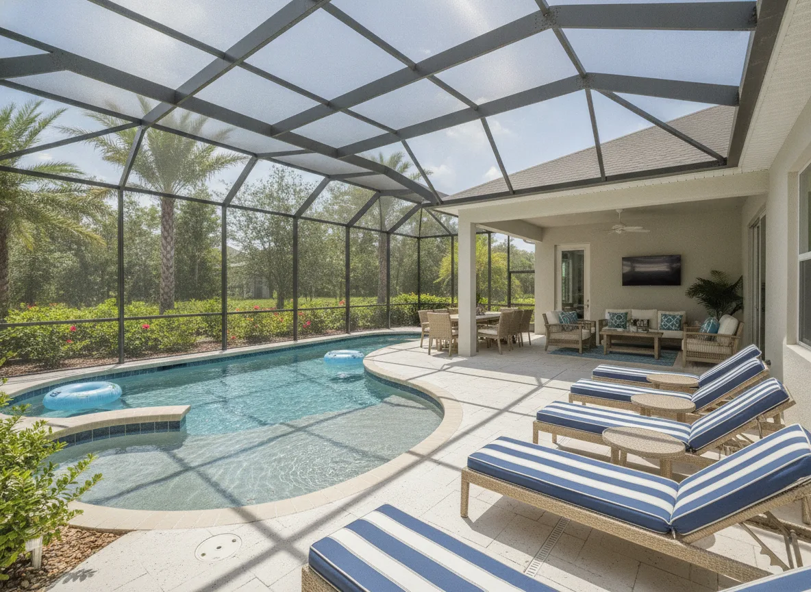 Orlando area vacation rental: Outdoor for lazy-river guests (step 3)