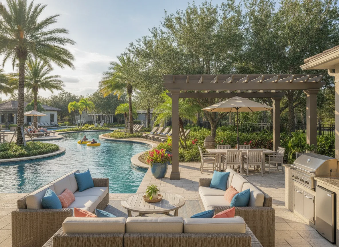 Orlando area vacation rental: Outdoor and pool deck (step 4)