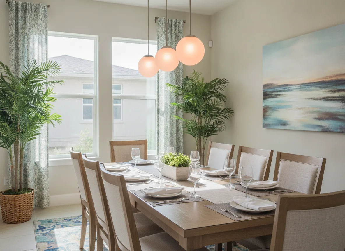 Orlando area vacation rental: Lighting over table (step 4)