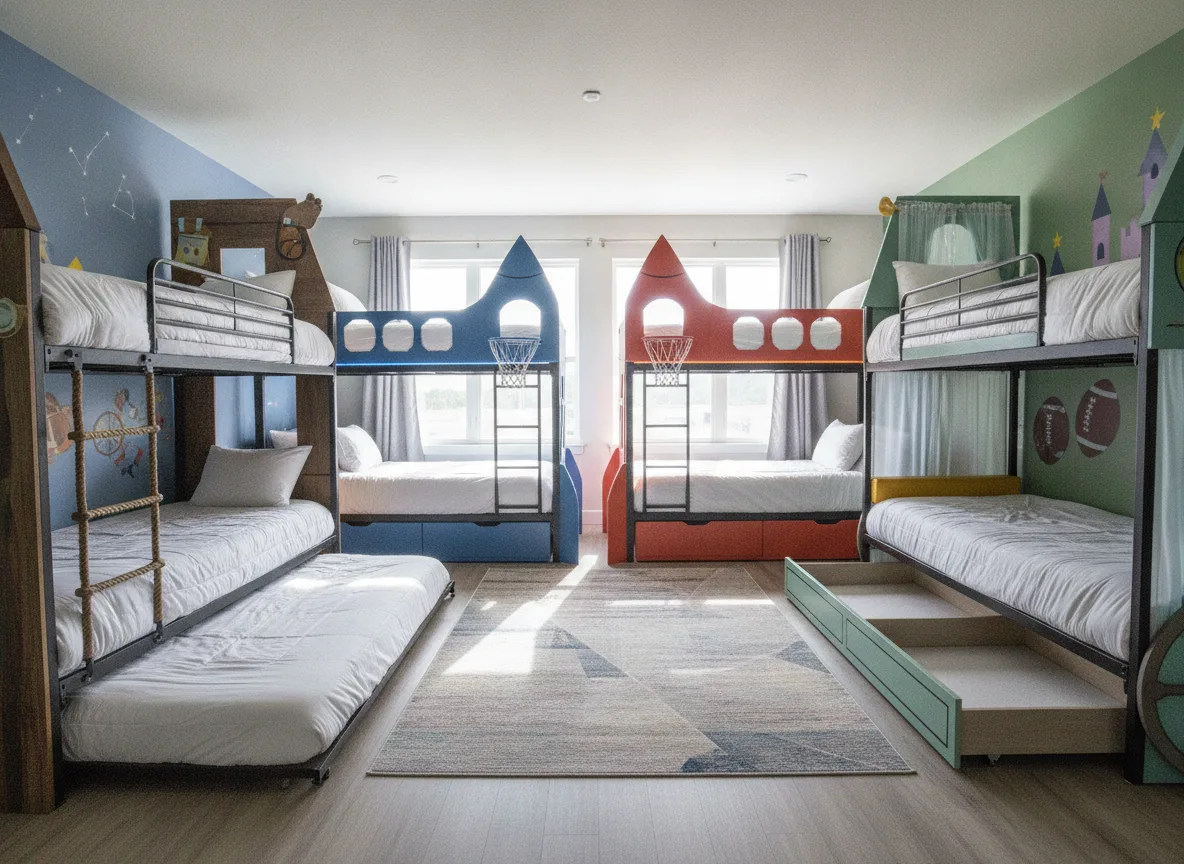 Orlando area vacation rental: Inspired-by themed bunks still convert (step 1)