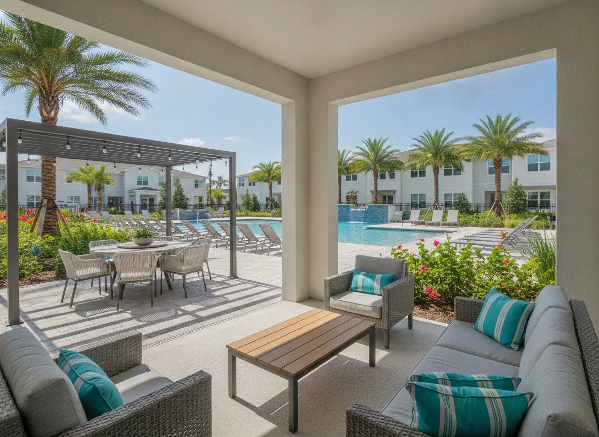 Outdoor and pool deck (step 4)