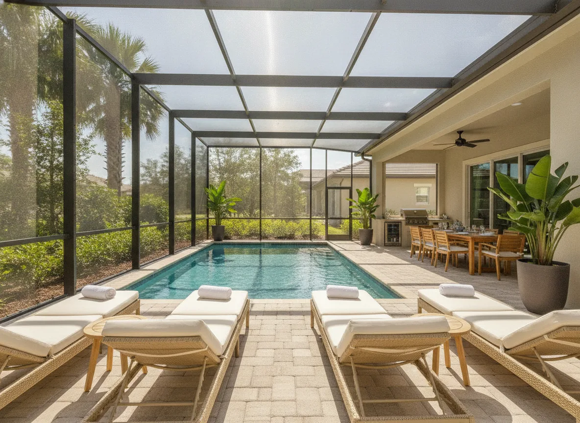 Orlando area vacation rental: Outdoor lounger count (step 3)