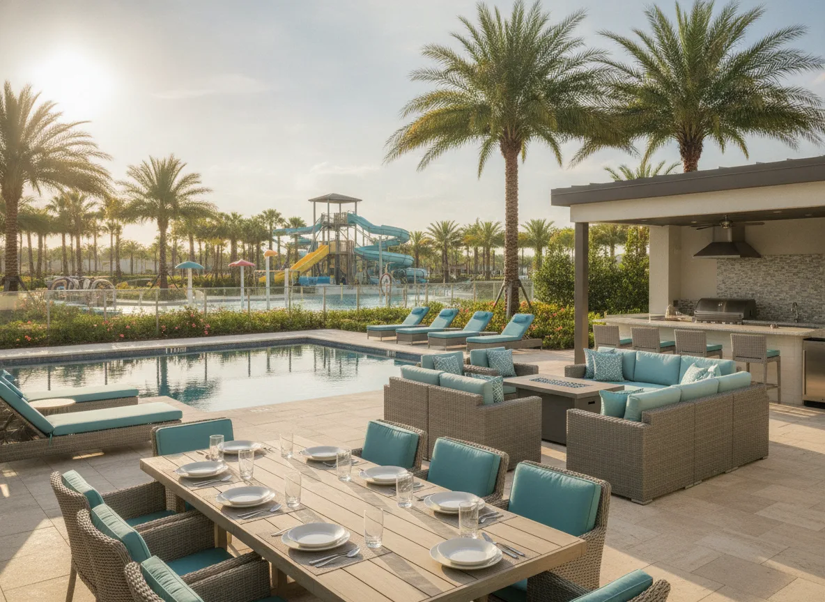 Orlando area vacation rental: Outdoor and pool deck (step 4)