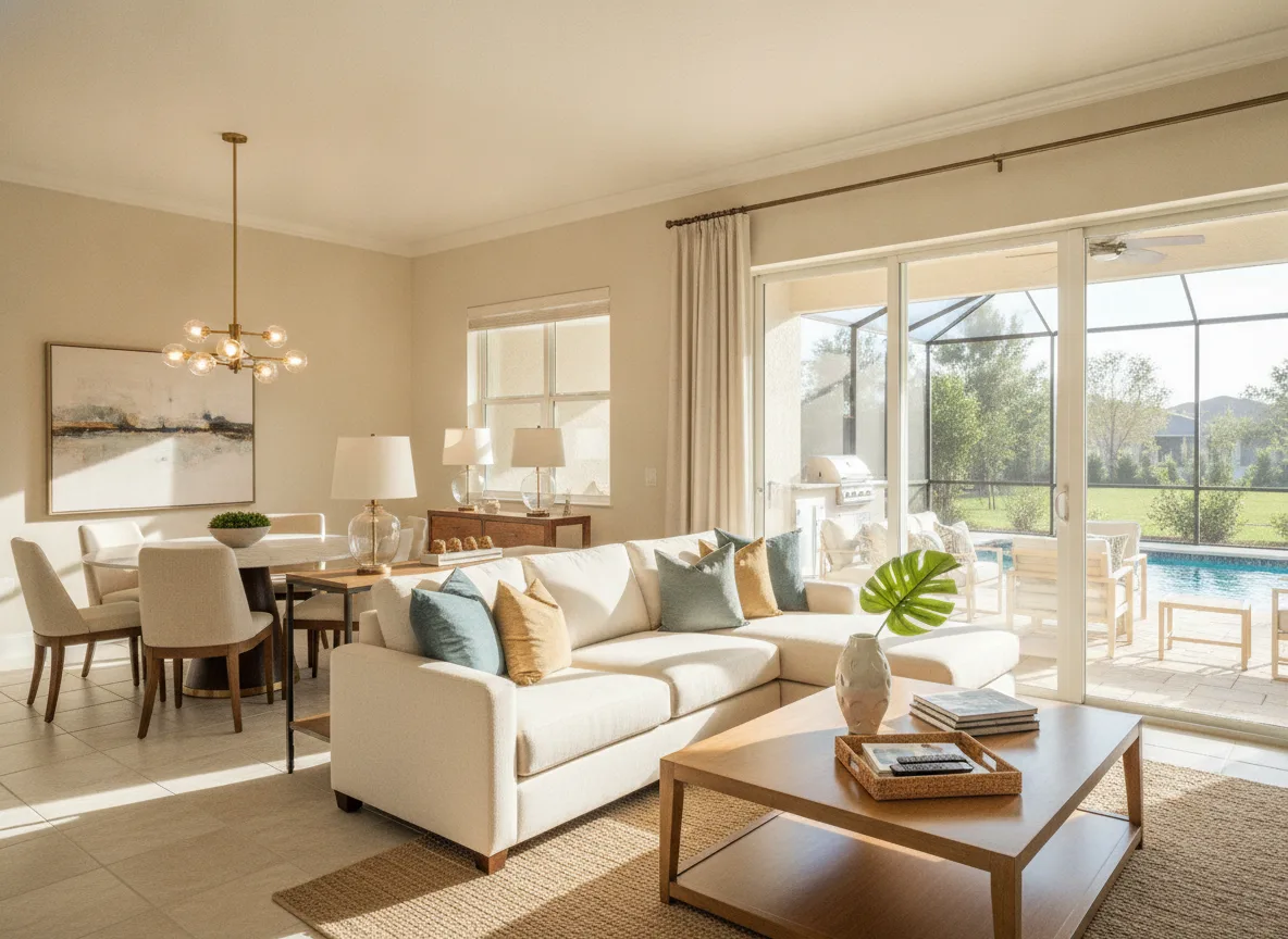 Orlando area vacation rental: Outdoor and dining scale differently (step 3)