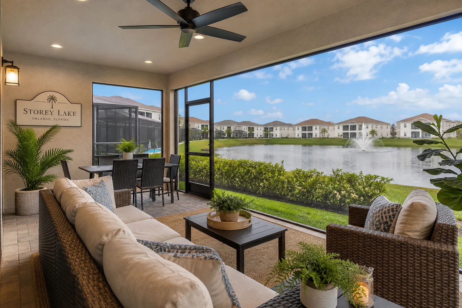 Orlando area vacation rental: Outdoor scope: both communities, different emphasis (step 4)