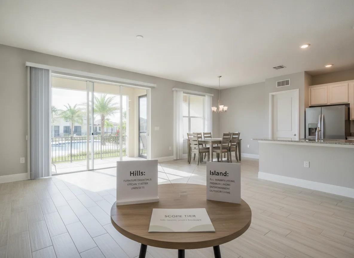 Orlando area vacation rental: Scope tier (step 2)