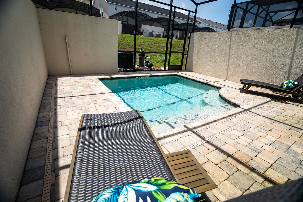 Empty pool deck ready for design