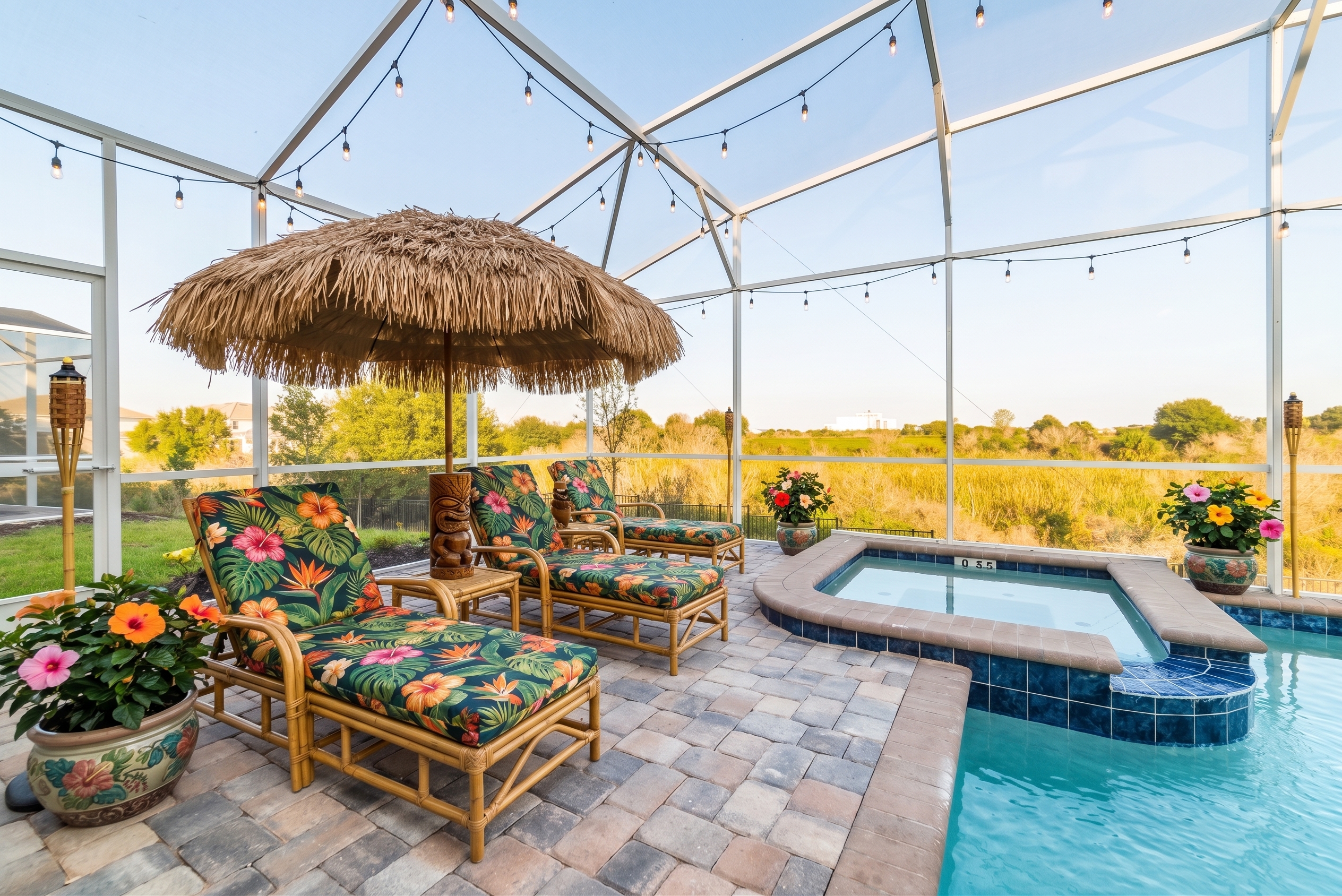 Tiki lounge design concept visualized over FPUSA project property