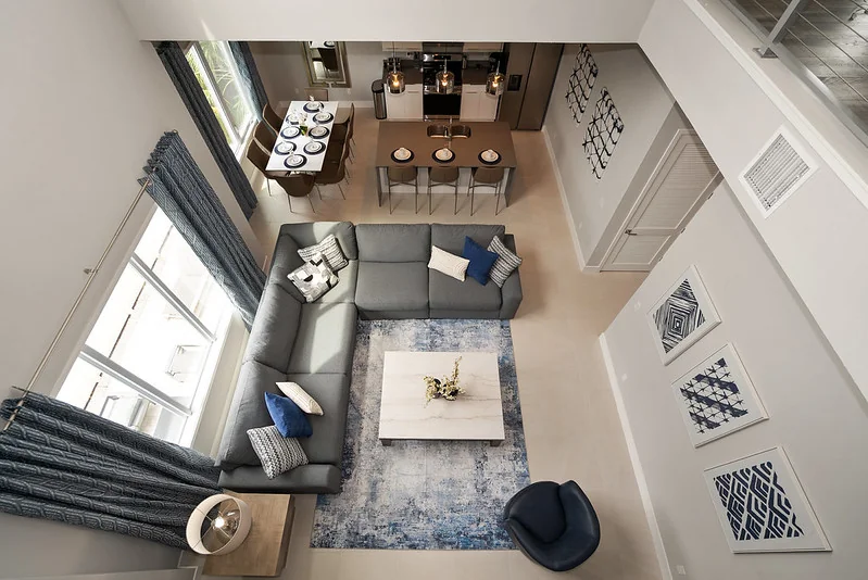 Great room composed for vacation rental carousel hero shots