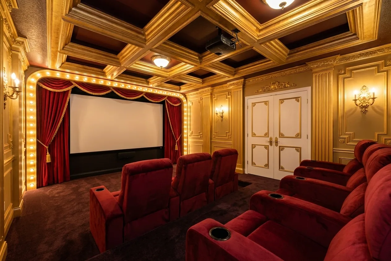 Grand Movie Palace theater room design rendering