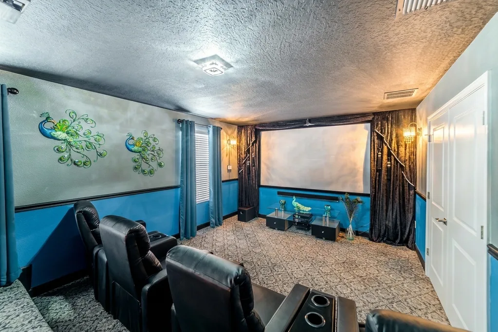 Theater room furnished by Furniture Packages USA at 1540 Moon Valley Drive