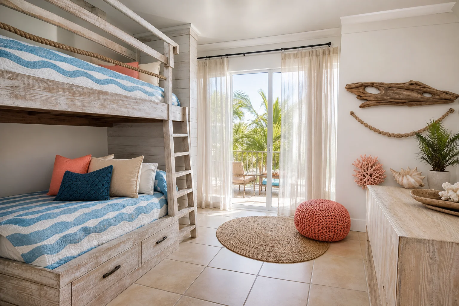 Coastal theme room for a Margaritaville Orlando vacation rental.