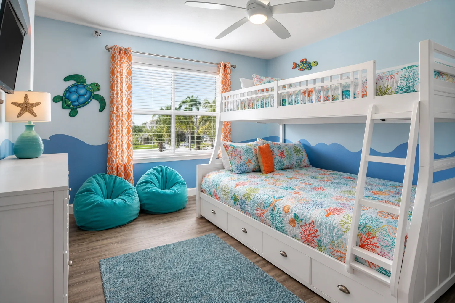 Kids theme room ideas for vacation rental homes.
