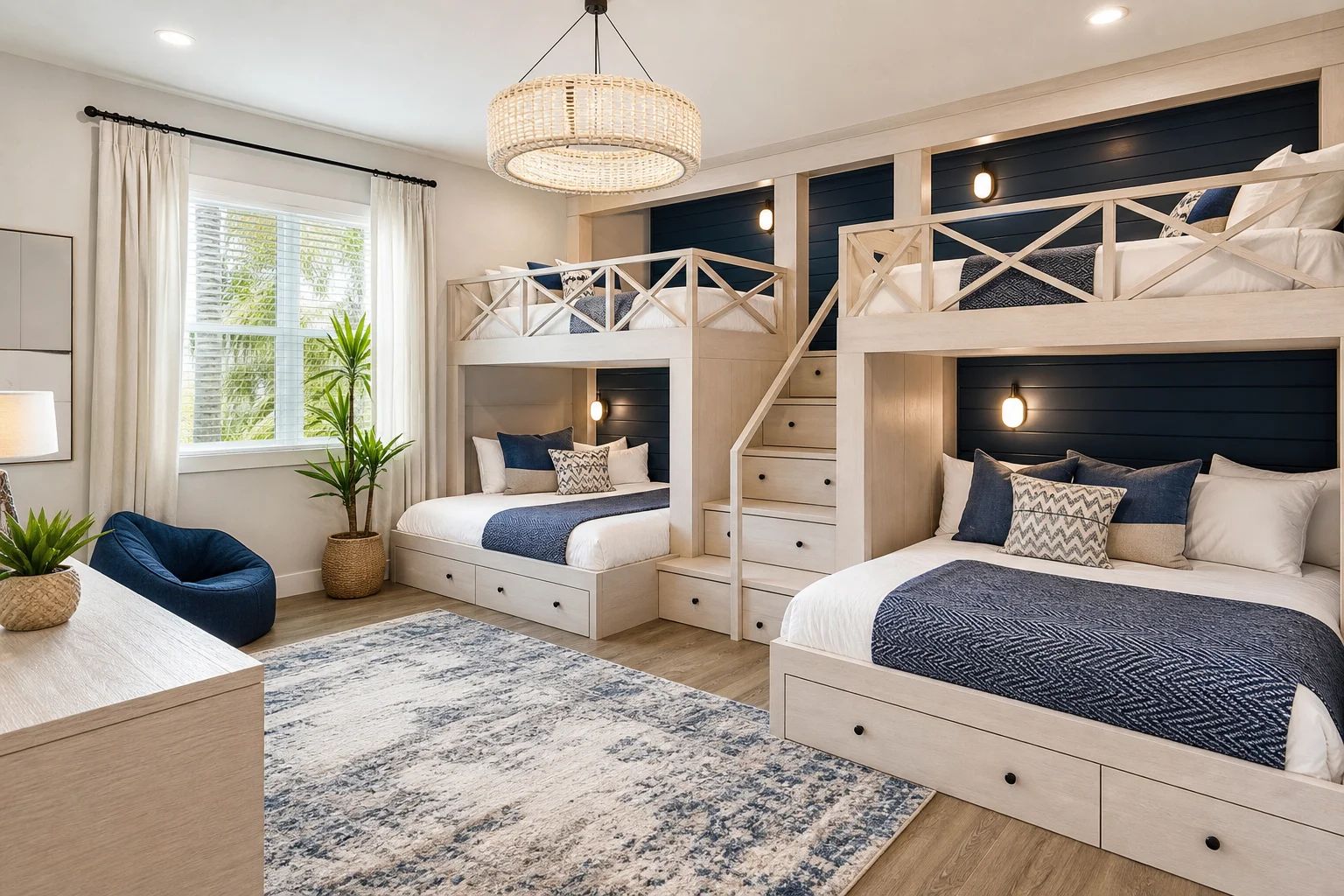 Themed bunk room portfolio example for a Florida vacation rental
